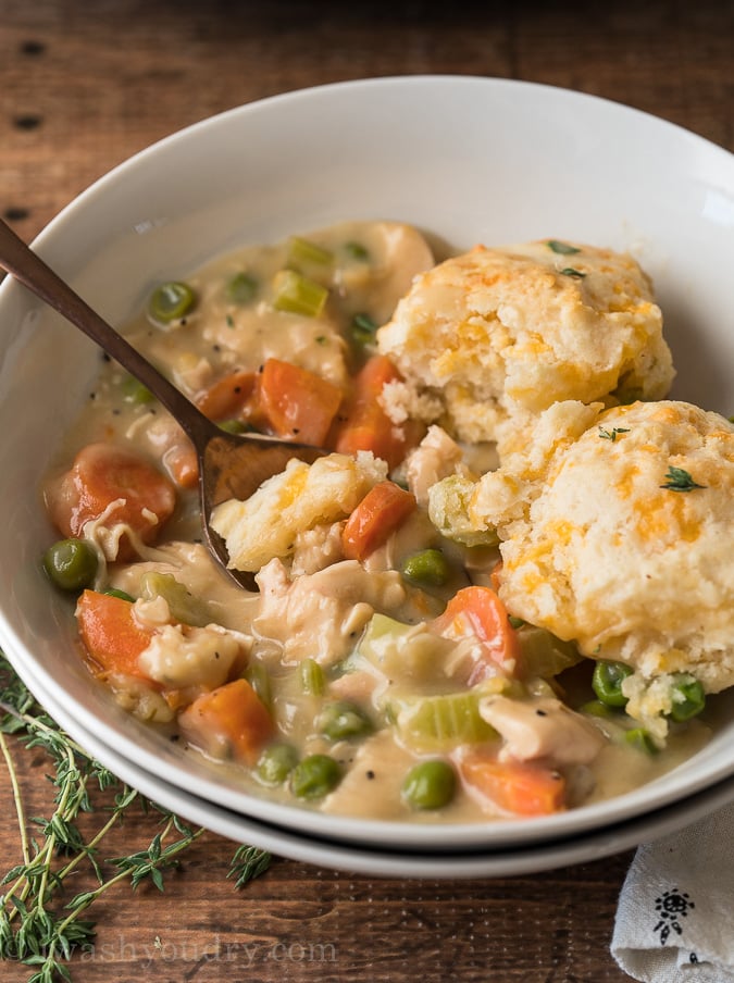 Chicken Pot Pie Biscuit Skillet