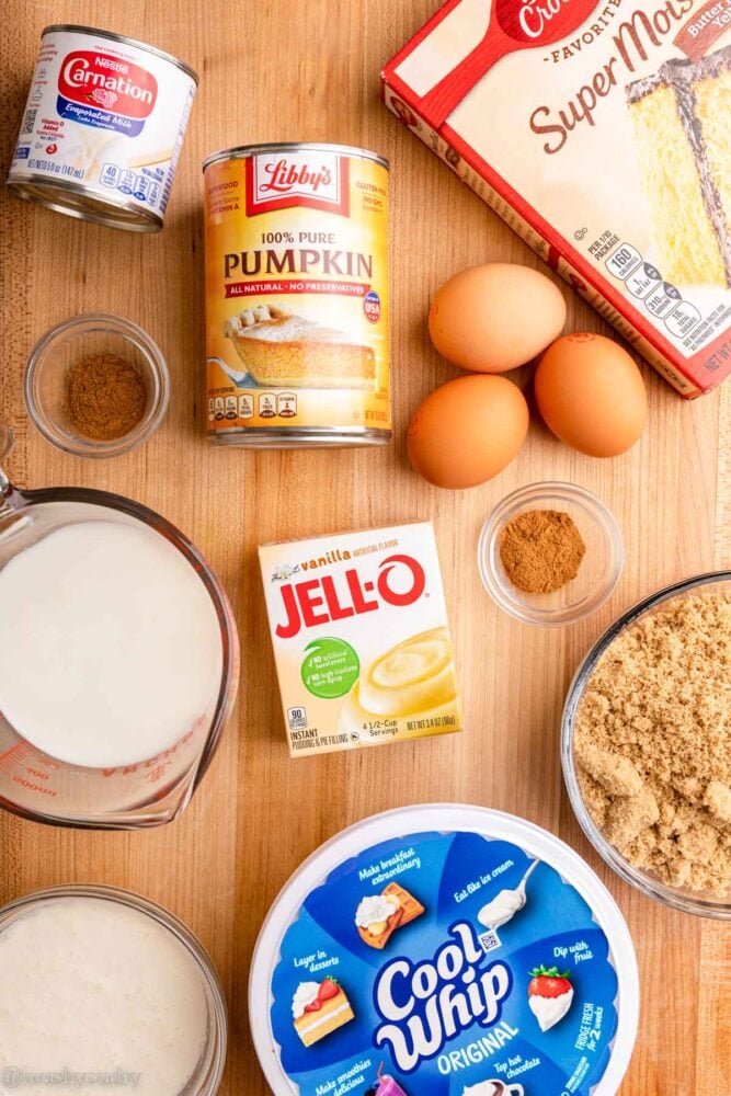 ingredients for pumpkin pie cake