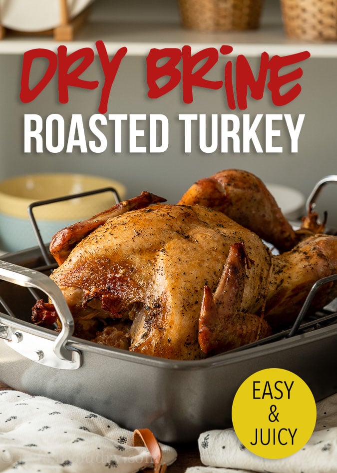 This Dry Brine Roasted Turkey Recipe will give you juicy turkey breasts, crispy skin and perfectly seasoned meat with very little prep! 