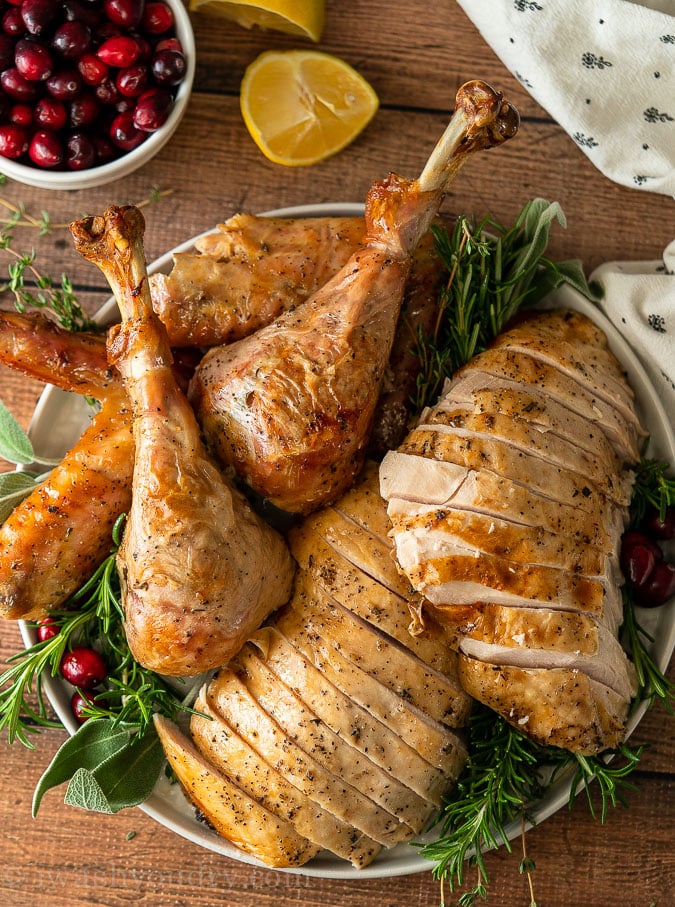 Simple Roasted Turkey Recipe using an easy dry brine method!