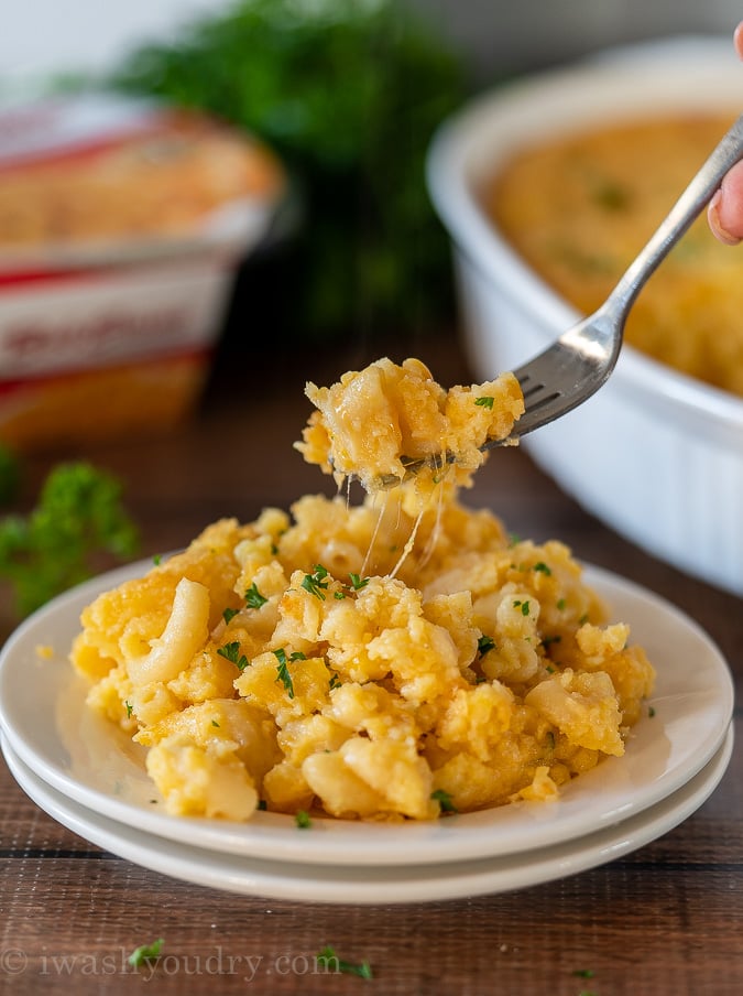 Cheesy, creamy and delicious - this Macaroni Corn Pudding Casserole is an excellent side dish for your holiday feast!