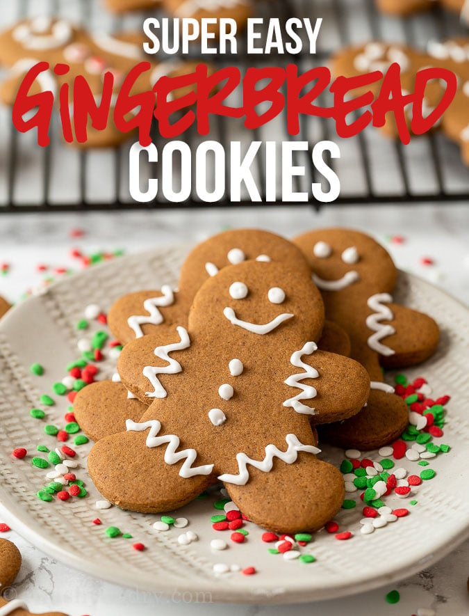 This super easy Gingerbread Cookies recipe is perfectly spiced and comes together quickly! It's easily one of our favorite Christmas cookies to make during the holidays.