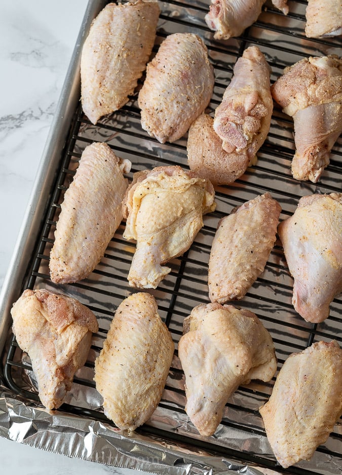 Uncooked Chicken Wings on a Baking Sheet