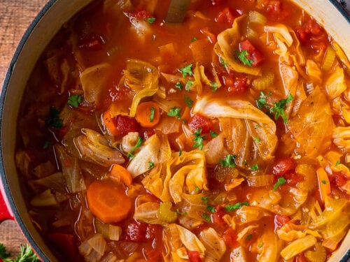 This quick and easy Cabbage Soup Recipe is filled with nutritious veggies like fresh cabbage, carrots and celery in a simple, yet flavorful broth.