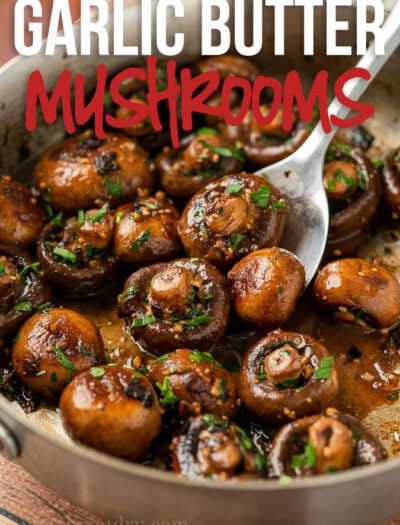 This Garlic Mushrooms Recipe is a quick and easy side dish that's ready in just 15 minutes or less!