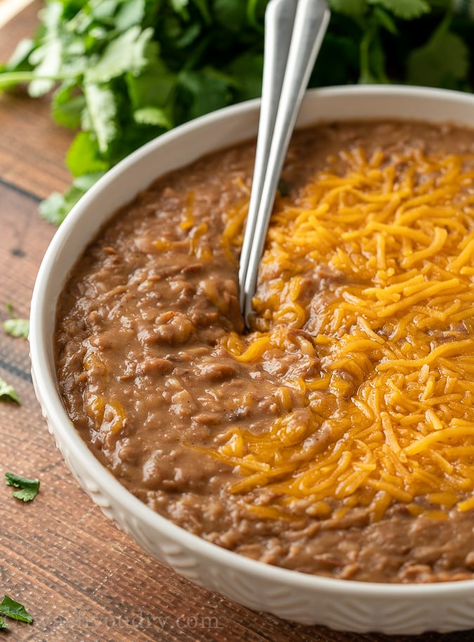 These Authentic Refried Beans are a classic Mexican side dish recipe.