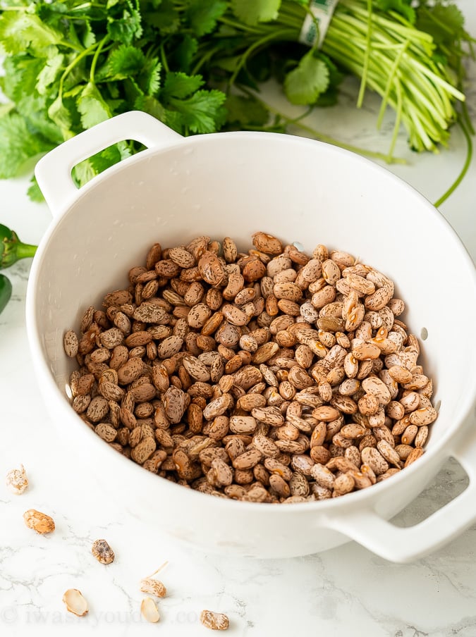 Use dried pinto beans to make authentic refried beans in the instant pot