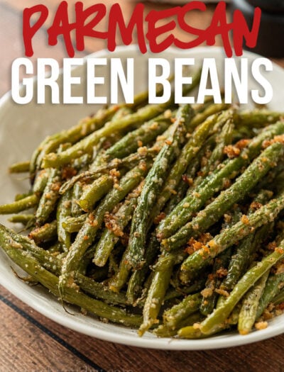 These tender Parmesan Roasted Green Beans are a deliciously quick side dish recipe that come together in under 30 minutes!