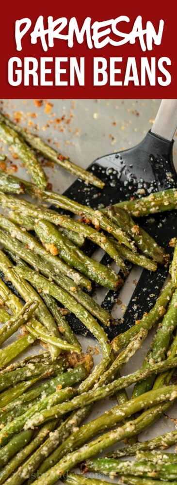 These tender Parmesan Roasted Green Beans are a deliciously quick side dish recipe that come together in under 30 minutes!