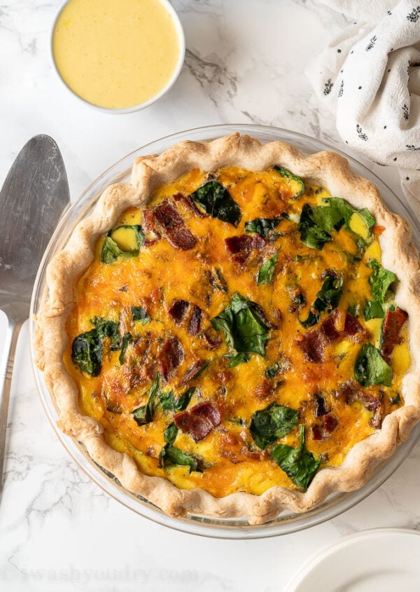 Bacon Cheddar Quiche Recipe - I Wash You Dry