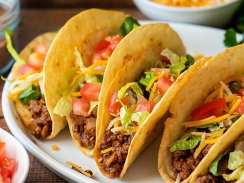 This Ground Beef Tacos Recipe is quick and easy with the most flavorful taco meat out there!