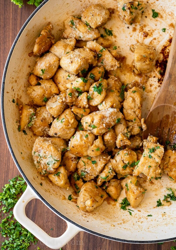 Garlic Parmesan Chicken Bites - I Wash You Dry