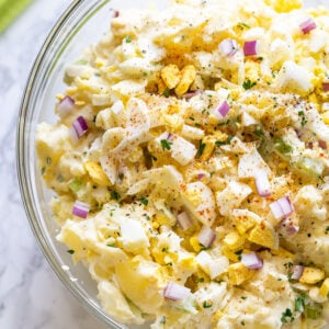 Creamy Potato Salad with hard boiled eggs