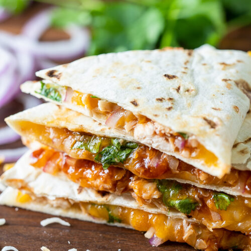 Easy Pan Grilled Chicken Quesadillas