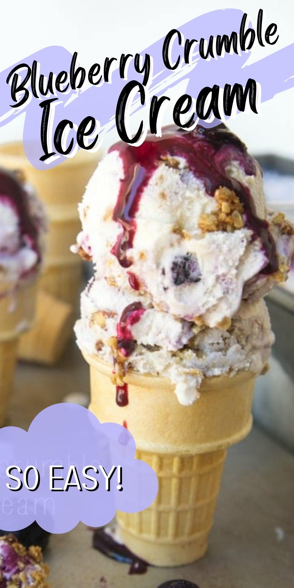 Blueberry Crumble Ice Cream - I Wash You Dry