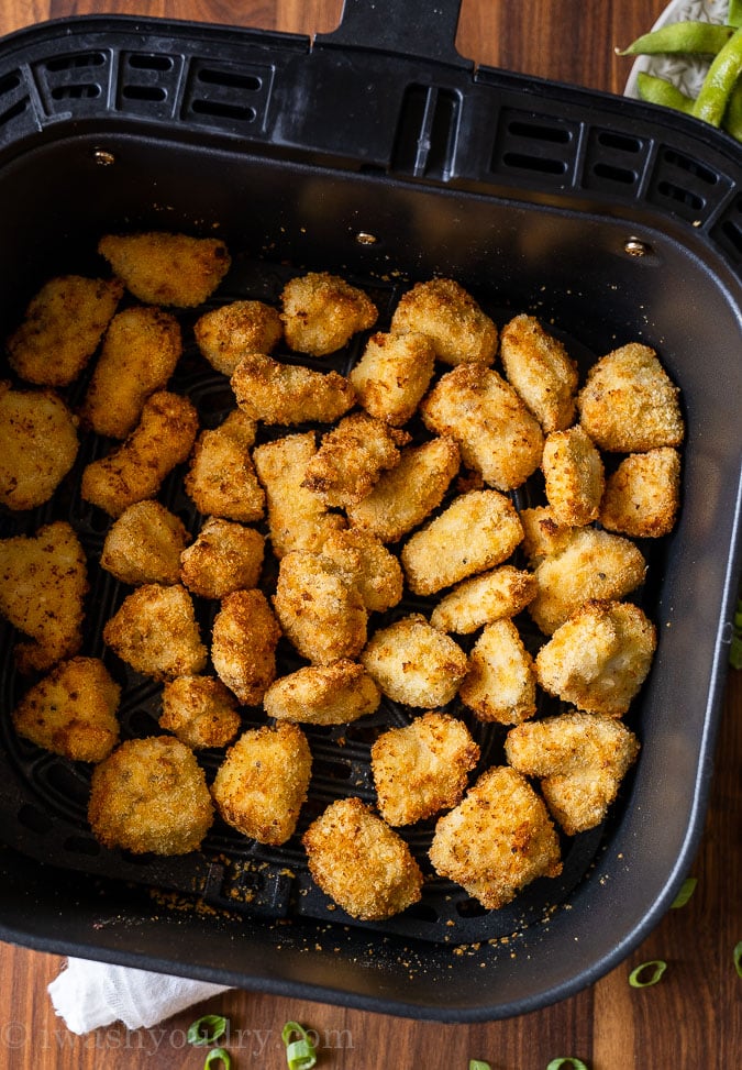 Crispy breaded chicken in air fryer