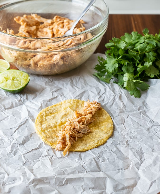 Place a small amount of filling in each tortilla.