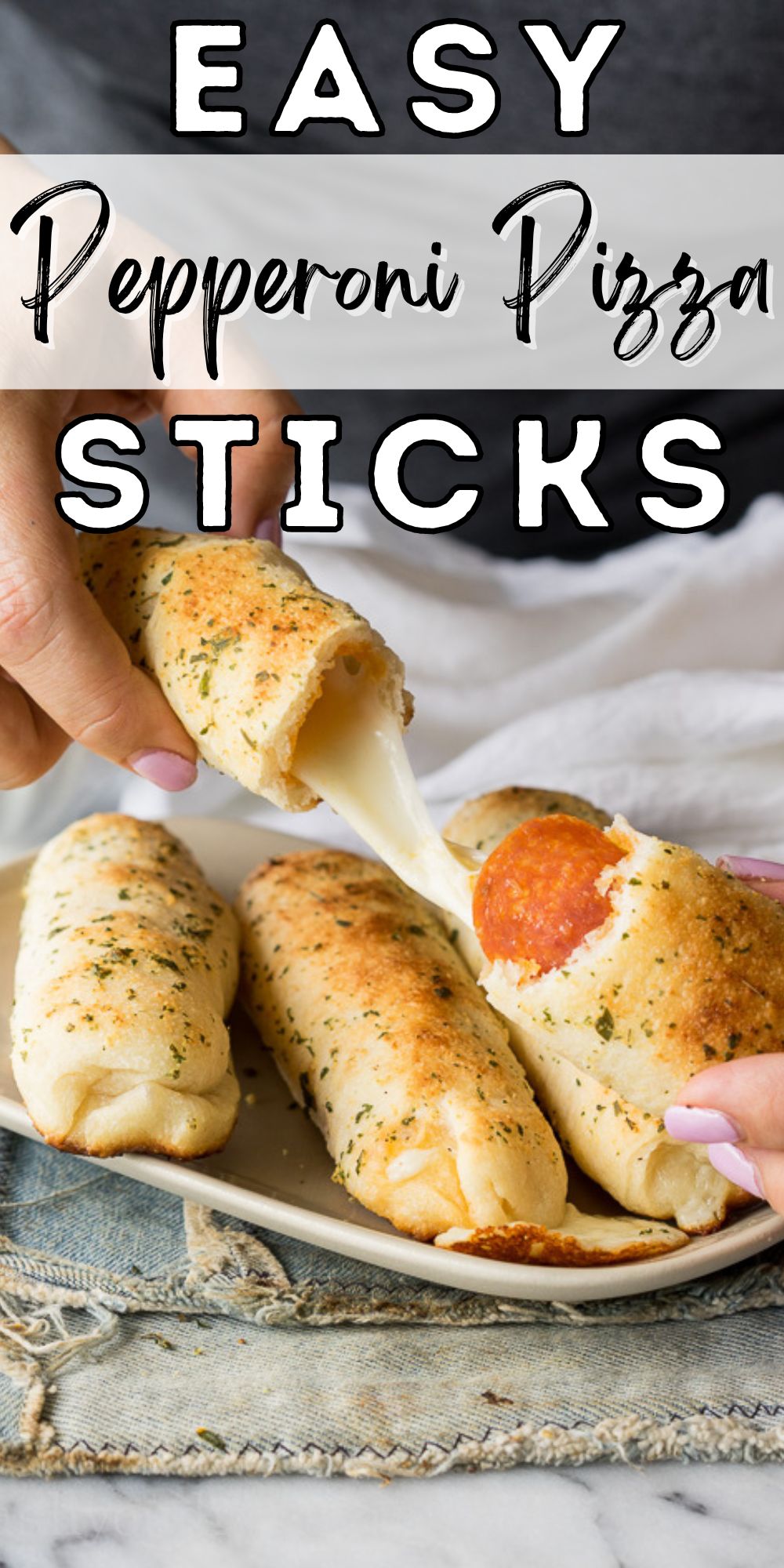 Cheesy Pepperoni Pizza Sticks - I Wash You Dry