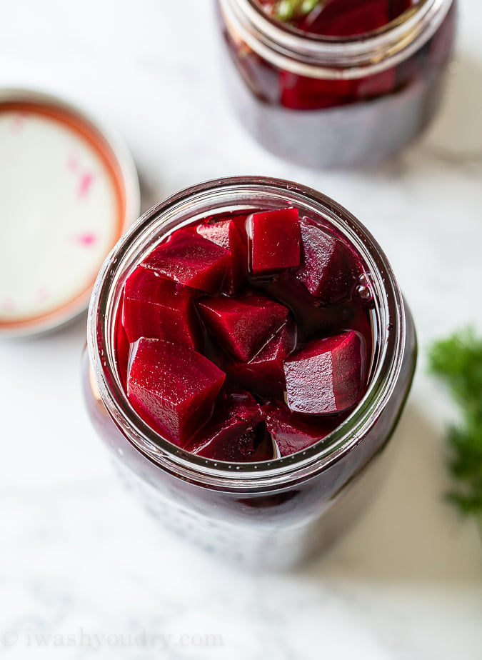 Quick Refrigerator Pickled Beets in mason jar