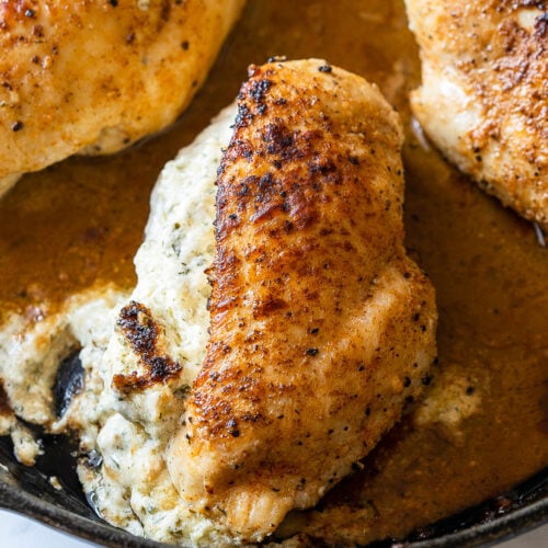 Cheesy Spinach Herb Stuffed Chicken Breast - I Wash You Dry