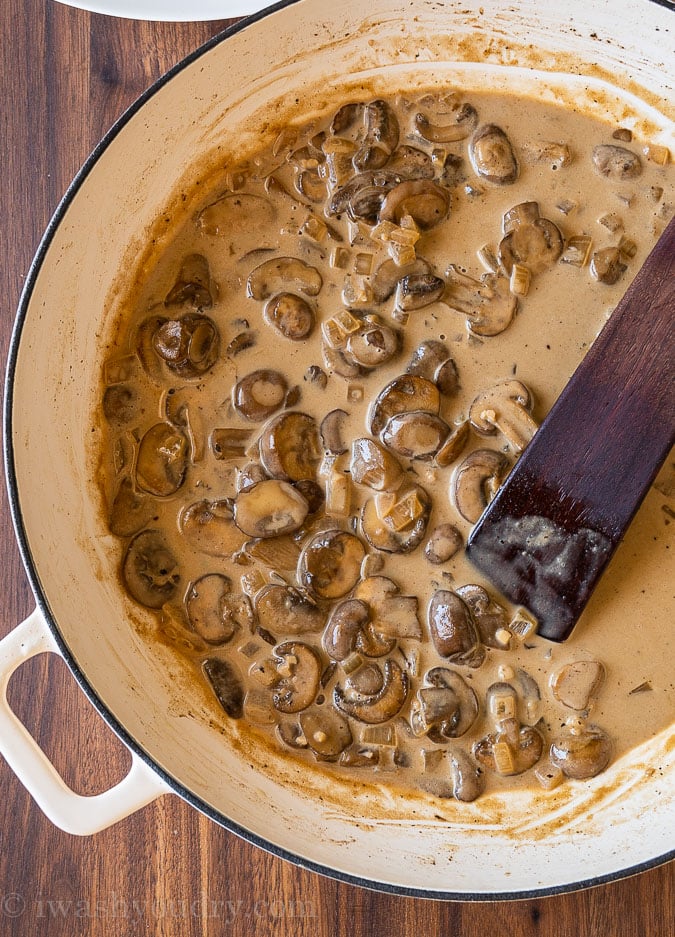 Creamy Chicken Marsala Sauce with mushrooms.