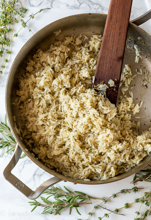Garlic Herb Rice Pilaf Recipe I Wash You Dry