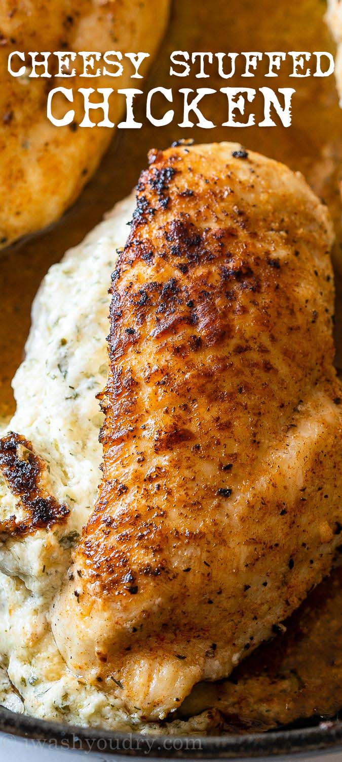 Cheesy Spinach Herb Stuffed Chicken Breast - I Wash You Dry