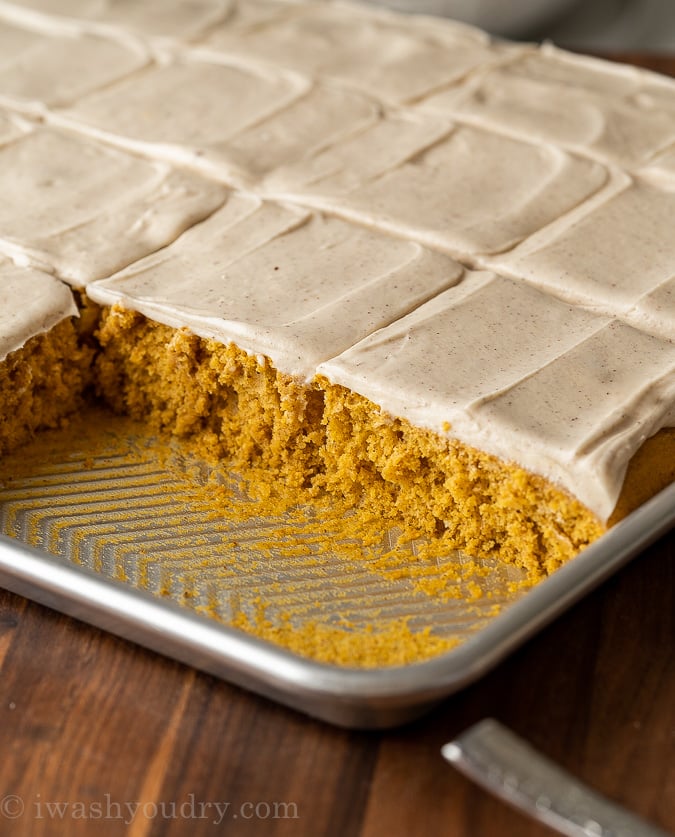 Tray full of pumpkin cake