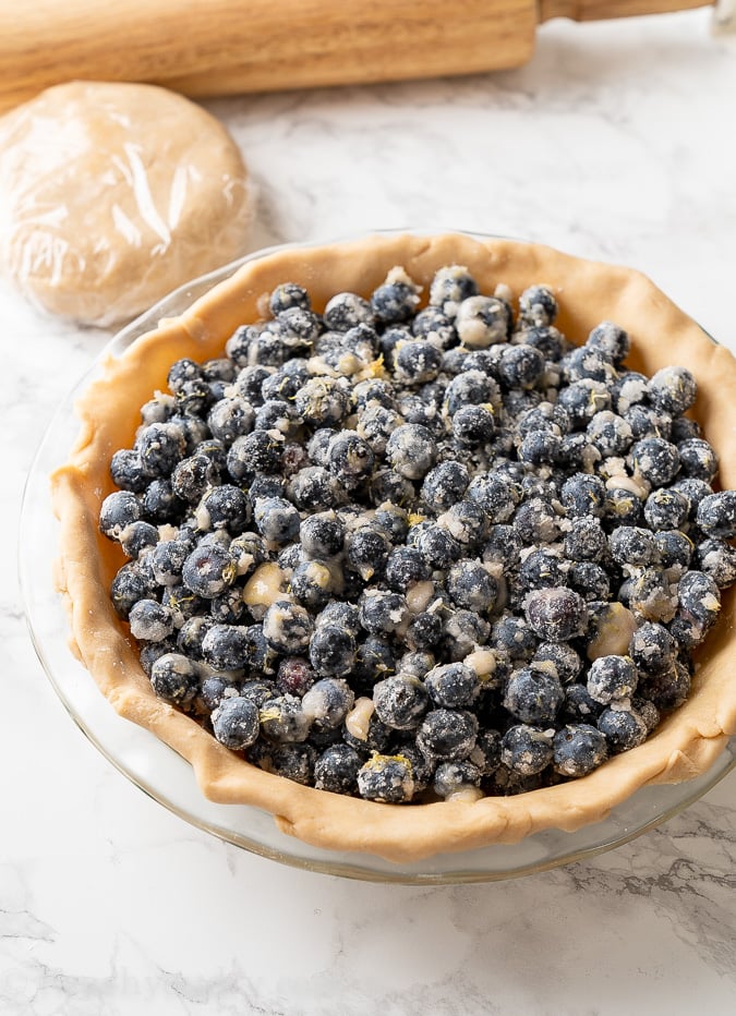 pie filling with blueberries