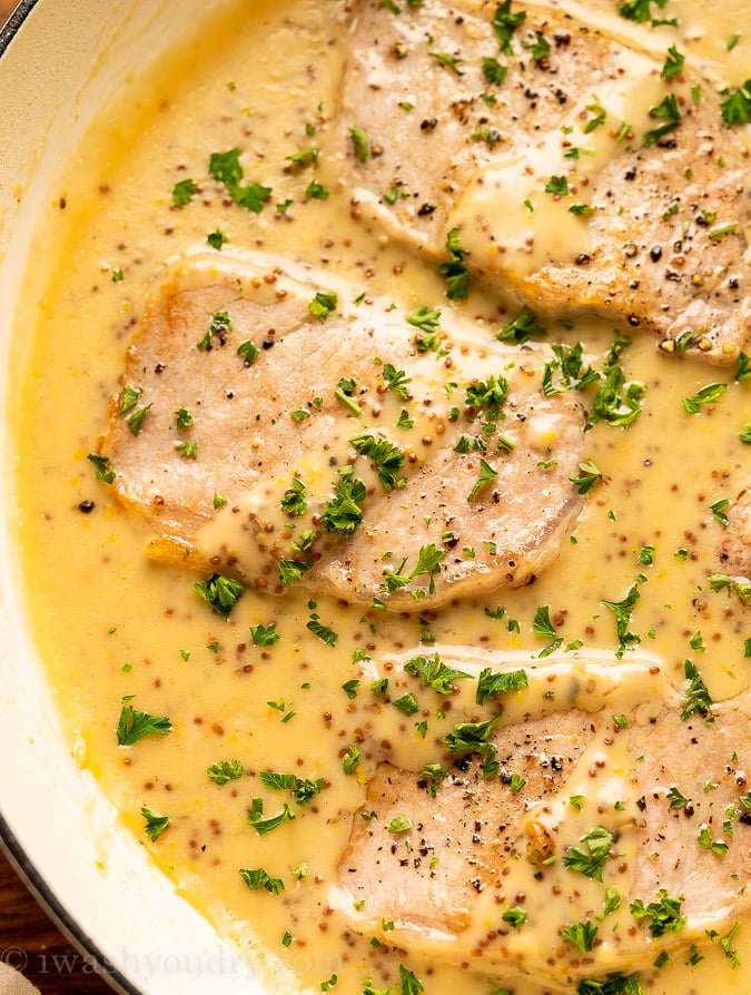 Pork chops in honey dijon sauce