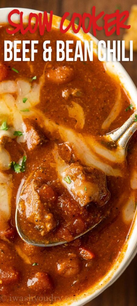 bowl of chili with spoon