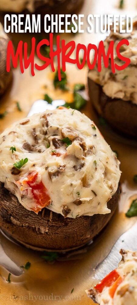 stuffed mushrooms on pan