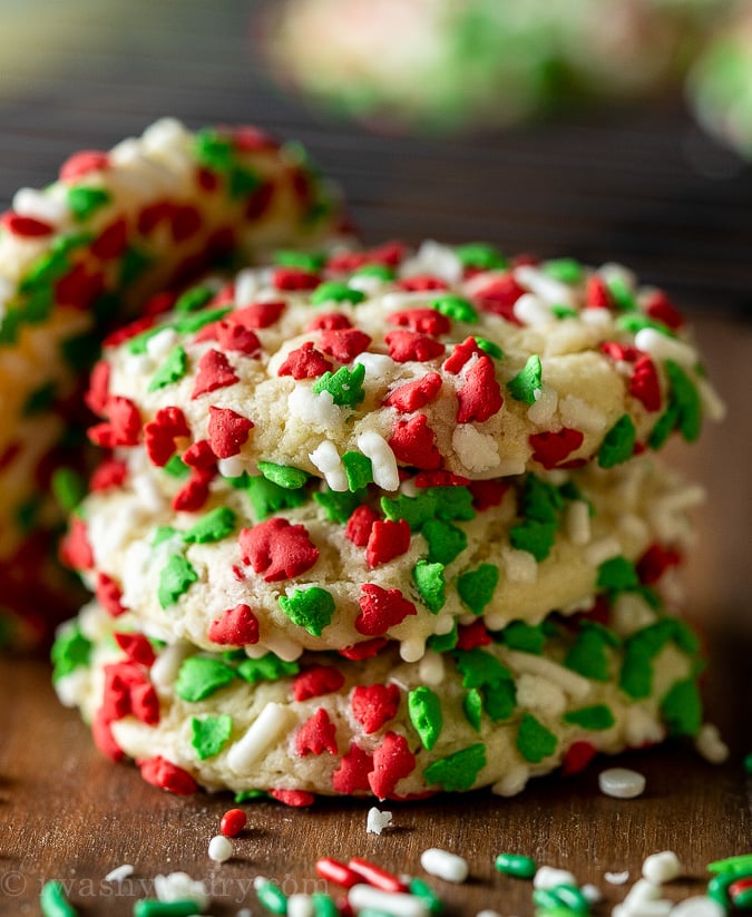 stack of cookies with sprinkles