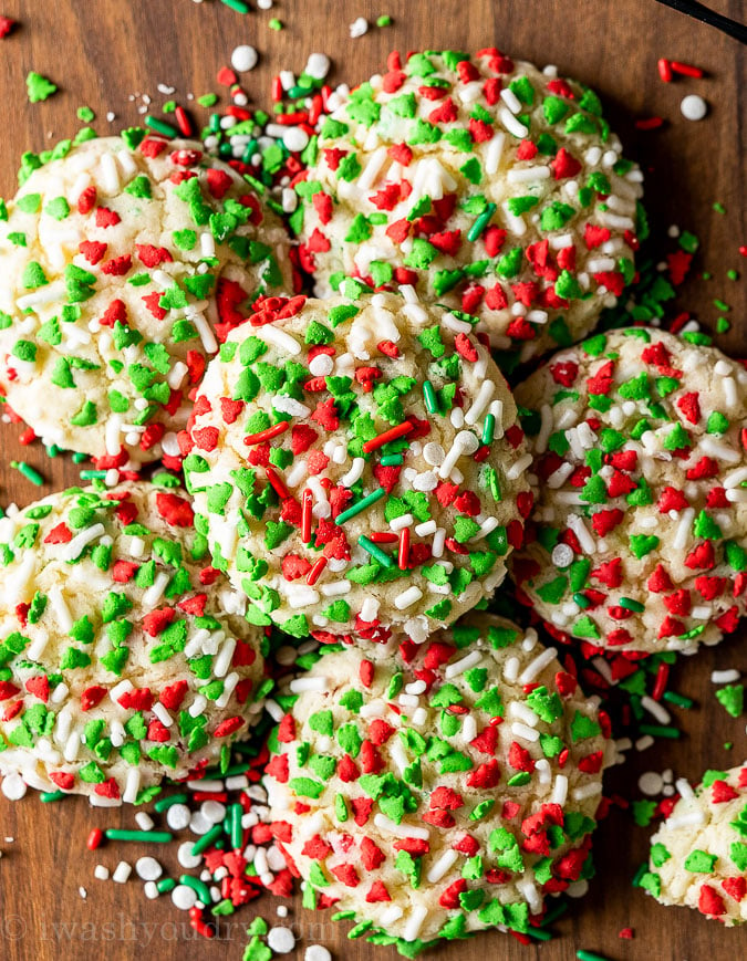 Christmas cookies with sprinkles on plate