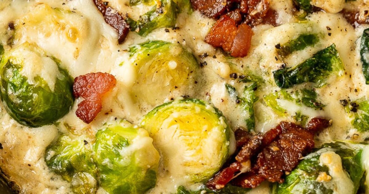 Creamy Brussels Sprouts with Bacon