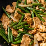 Chicken and Green Beans in skillet