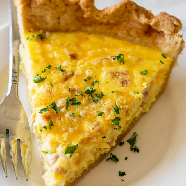 Easy Ham Cheddar Quiche Recipe I Wash You Dry