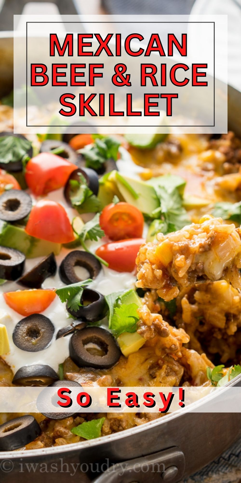 One Skillet Mexican Beef and Rice - I Wash You Dry