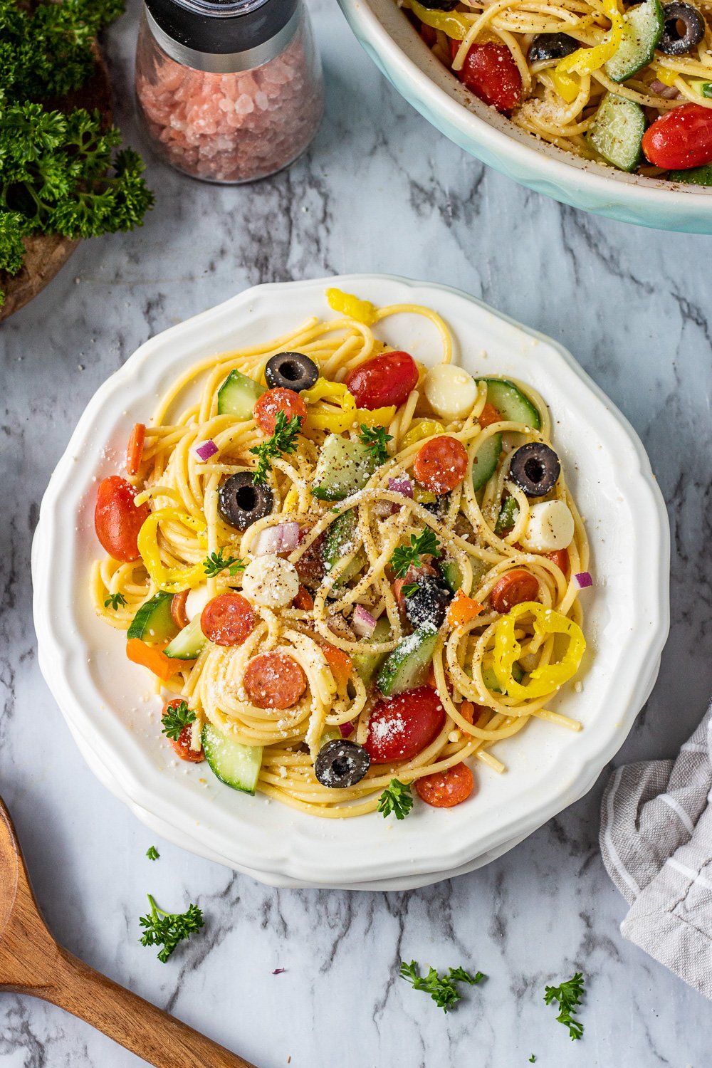 Easy Spaghetti Salad Recipe - I Wash You Dry