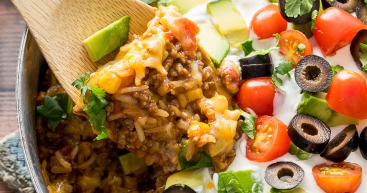 One Skillet Mexican Beef and Rice - I Wash You Dry