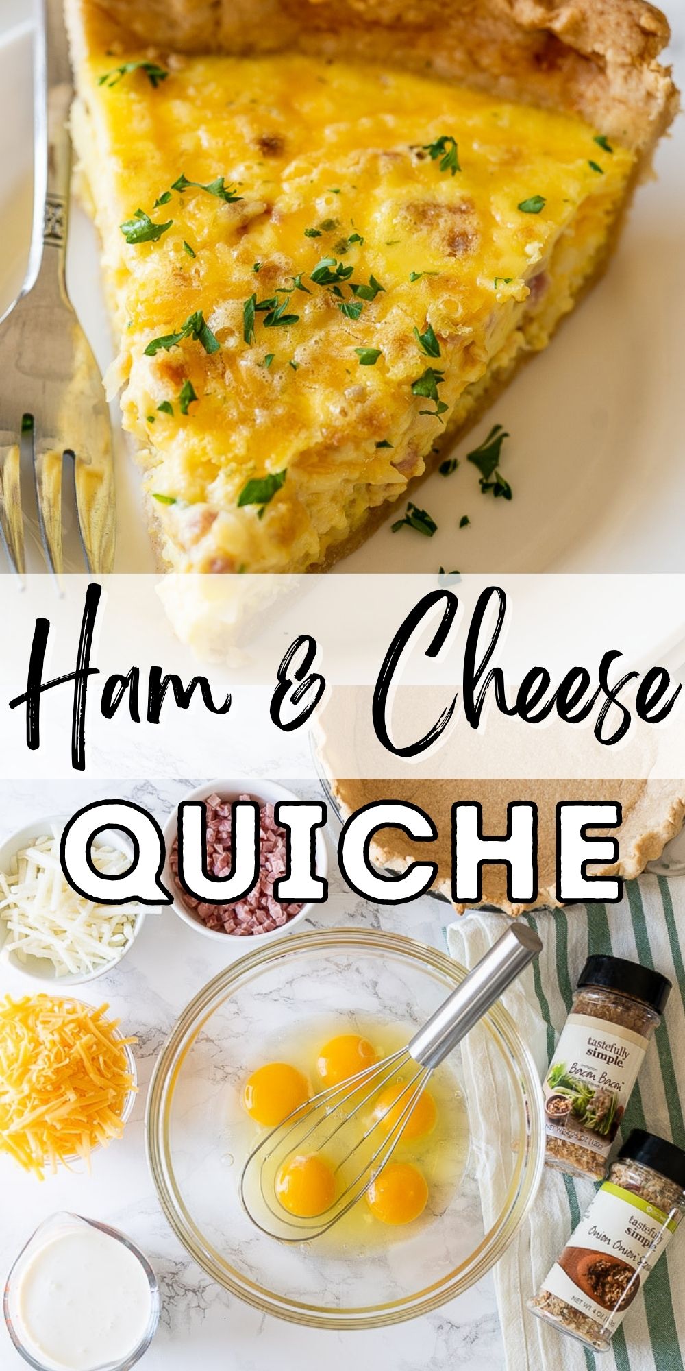 Easy Ham Cheddar Quiche Recipe I Wash You Dry