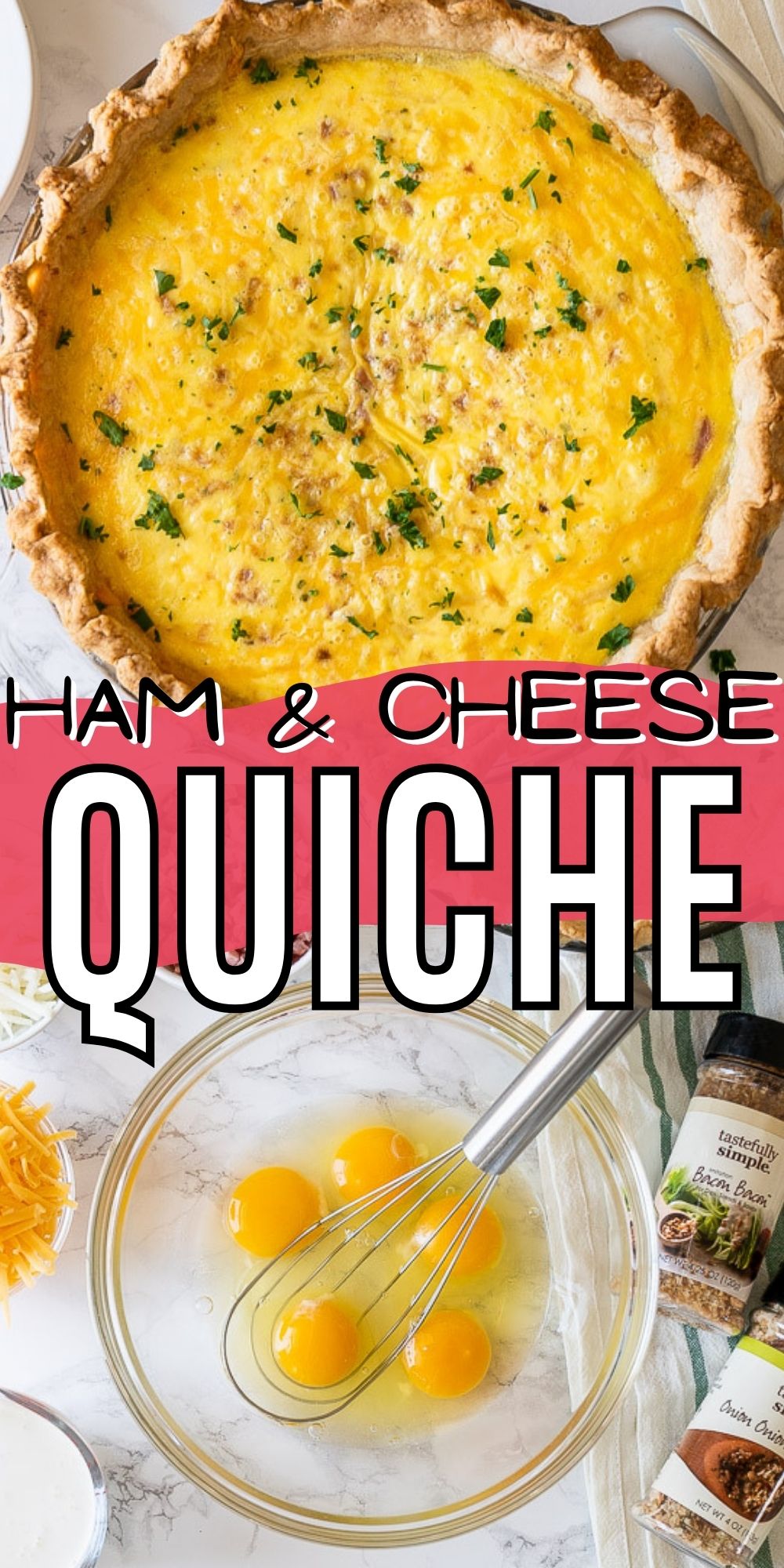 Easy Ham Cheddar Quiche Recipe I Wash You Dry