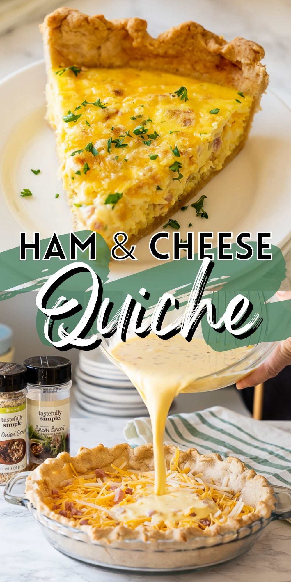 Easy Ham Cheddar Quiche Recipe I Wash You Dry