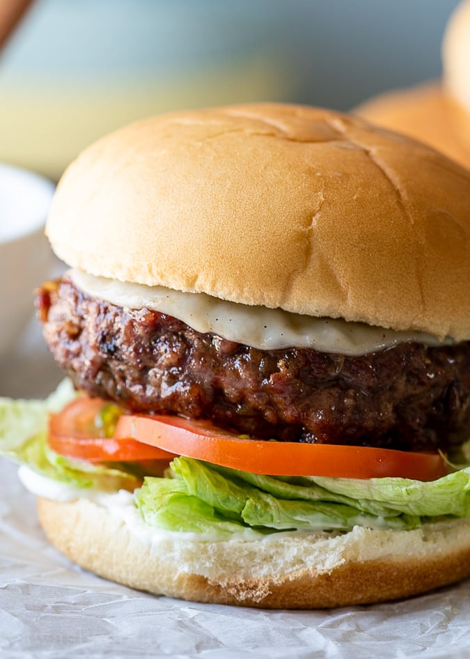 Caramelized Onion Blue Cheese Burgers, Recipe