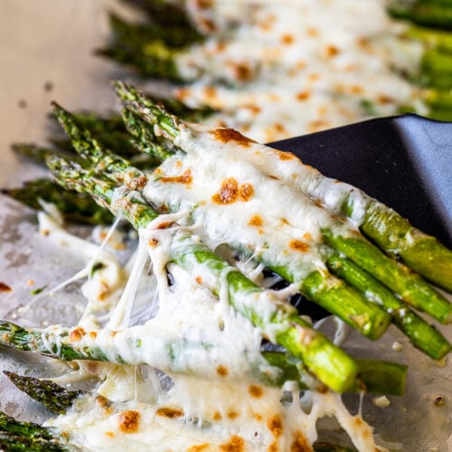 Cheesy Garlic Roasted Asparagus - I Wash You Dry