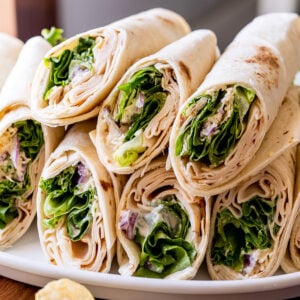 easy lunch ideas include a tasty wrap and chips