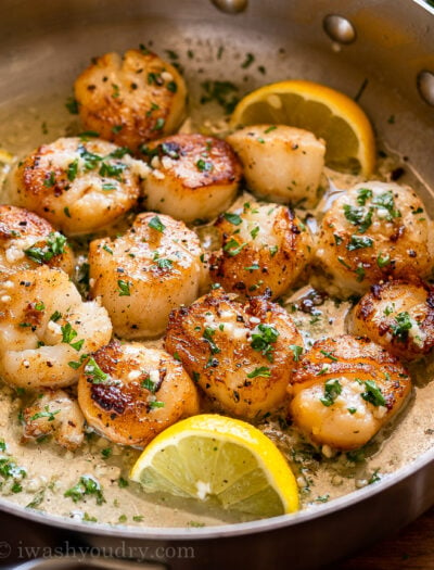 sea scallops with butter, garlic and lemon