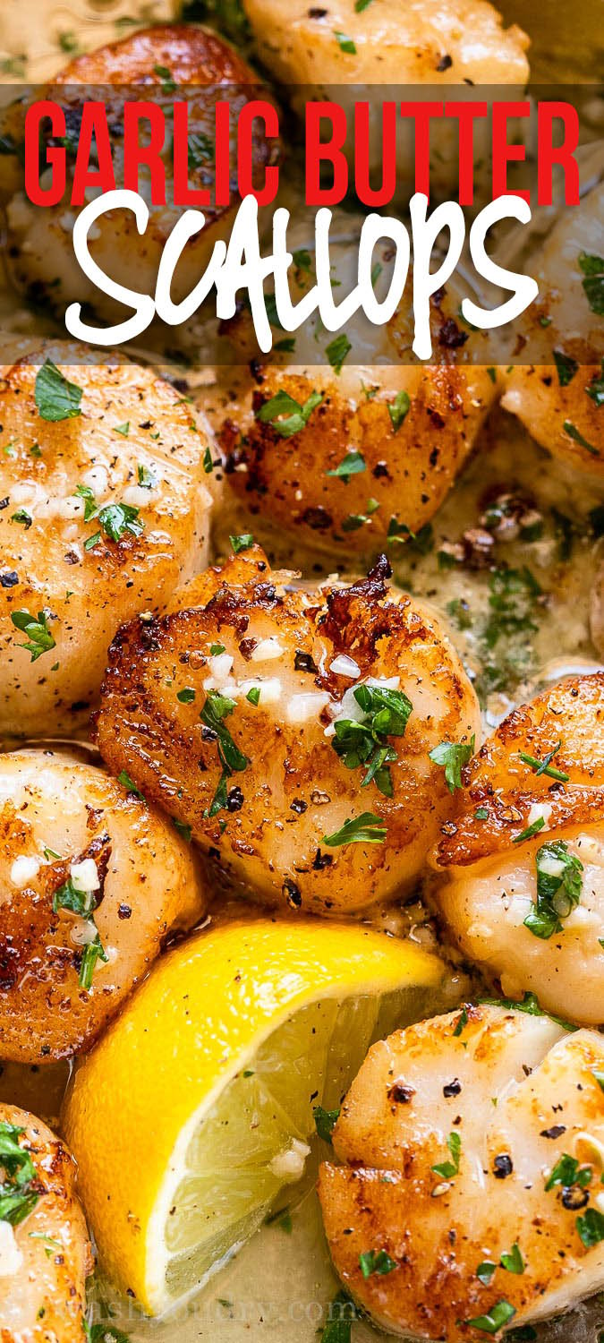 Buttery Garlic Seared Scallops - I Wash You Dry