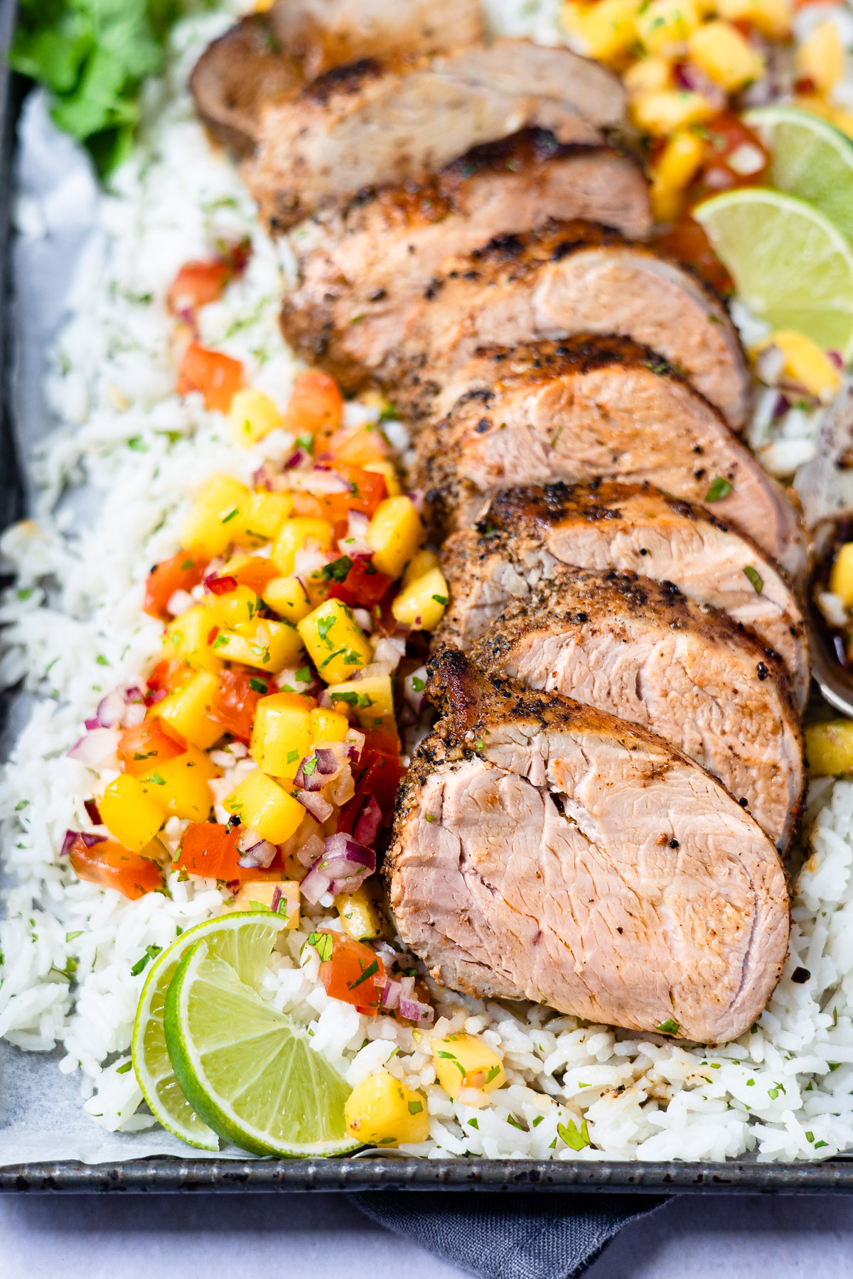 Smoky Pork Tenderloin with Mango Salsa Image