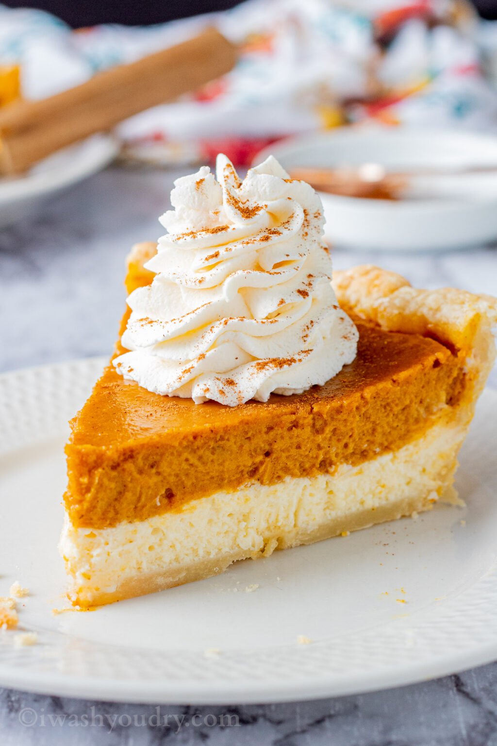 Pumpkin Cheesecake Pie - I Wash You Dry